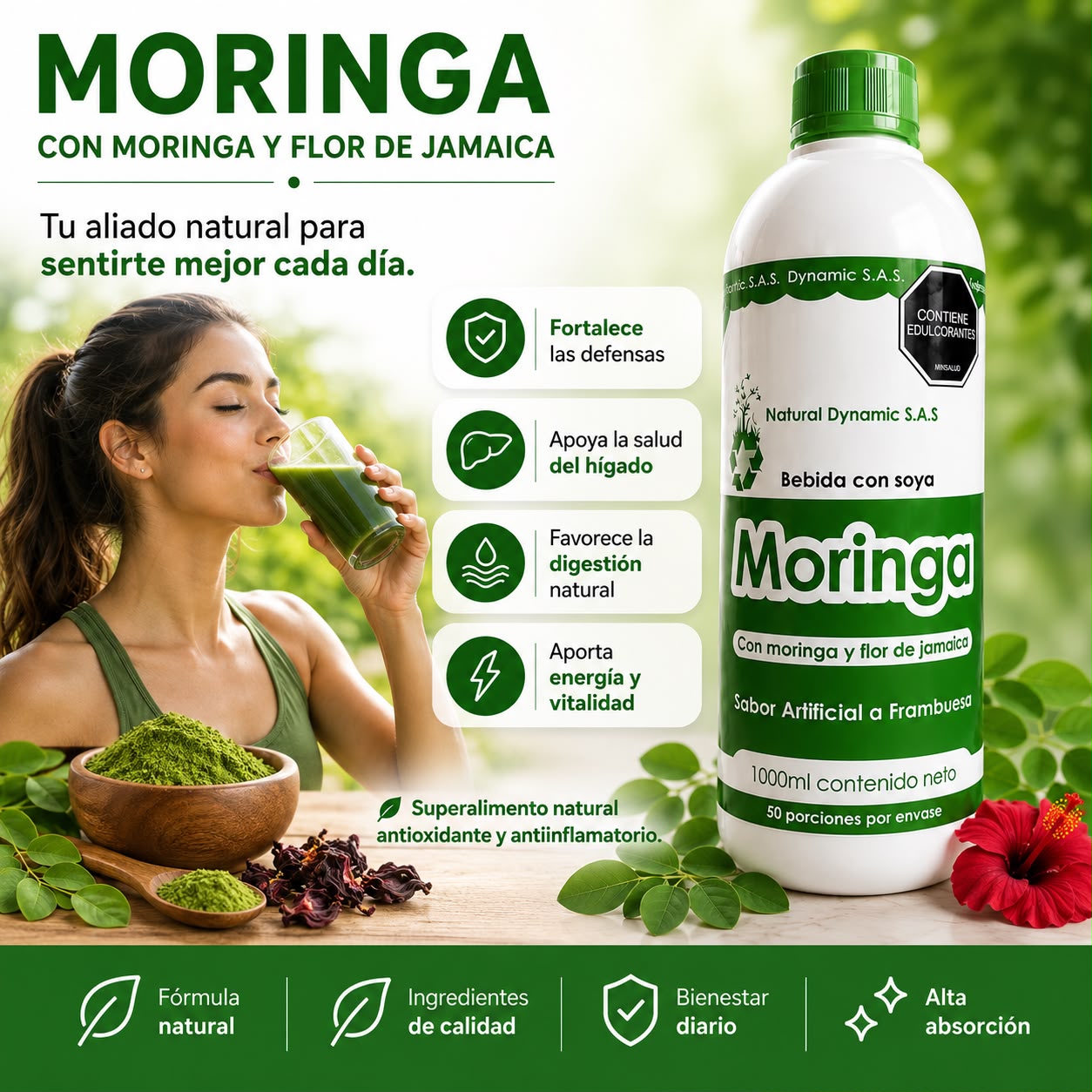 Moringa Líquida Natural | Antioxidante y antiinflamatorio