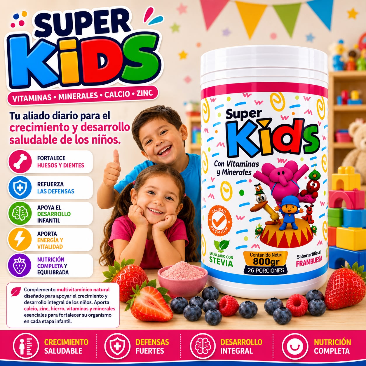 SuperKids I Multivitamínico Natural para Niños