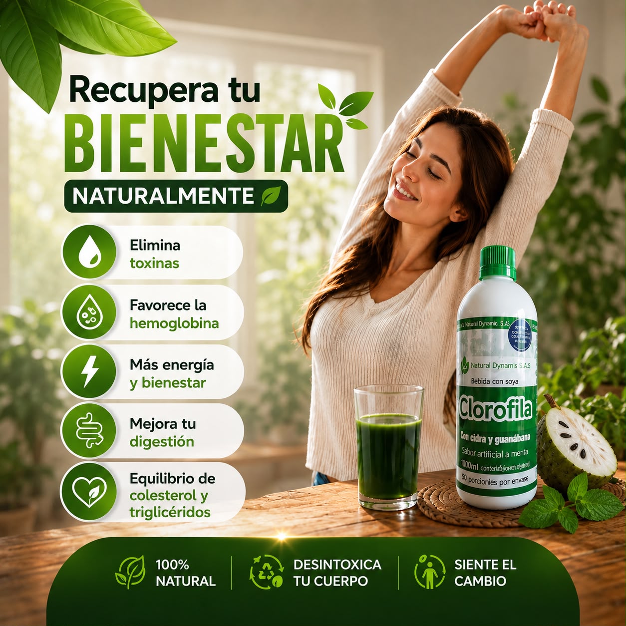 Clorofila Líquida Natural | Desintoxicante y Oxigenador Orgánico